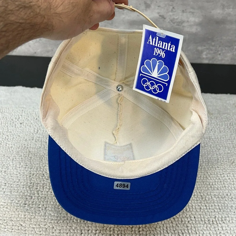 90s Vintage Atlanta Olympics Snapback Hat OSFA Deadstock Two Tone Embroidered